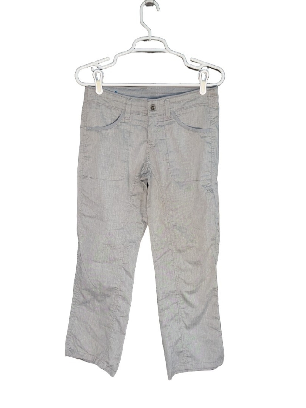 Kuhl Women Cabo Kapri Pants Ash Light Gray Capri UPF 50 Breathable Size 2